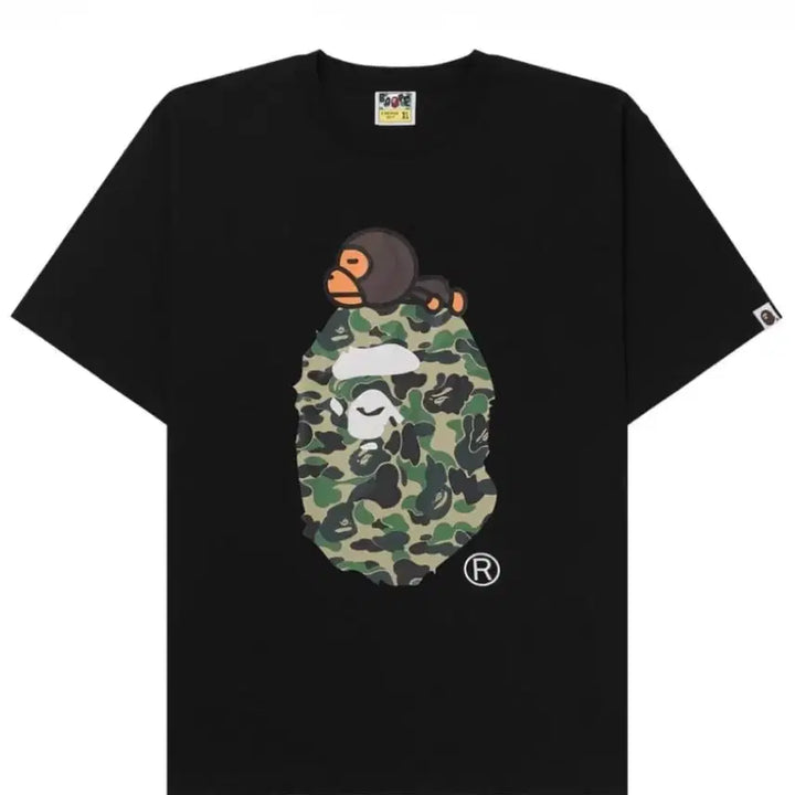 [BUNJANG] BAPE ABC Camo Milo On Big Ape T-Shirt Black Green / 베이프 ABC 카모 마일로 온 빅 에이프 티셔츠 블랙 그린
