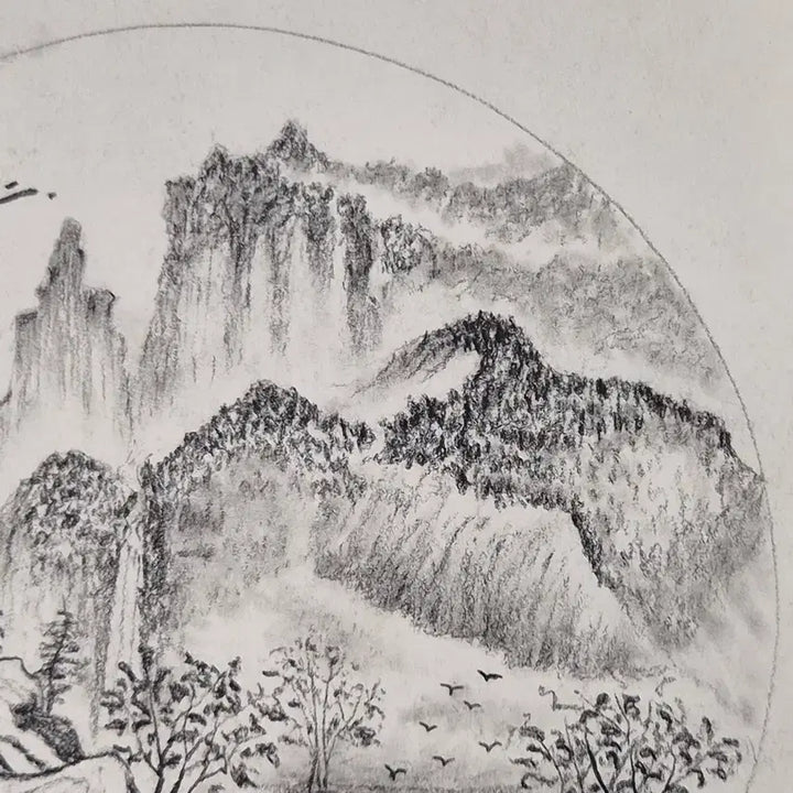 [BUNJANG] Wu Guanzhong Ink Landscape Painting Antique Scroll / 우관중 필 수묵 산수화 육필 고서화 그림 골동품 미술품 수집품