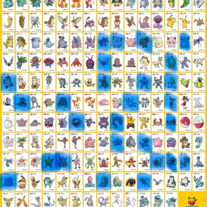 [BUNJANG] Pokemon Stickers (Bandal Seal) - Charizard, Snorlax, Geodude, Mewtwo / 리자몽 잠만보 꼬마돌 뮤츠 포켓몬 띠부씰 교환