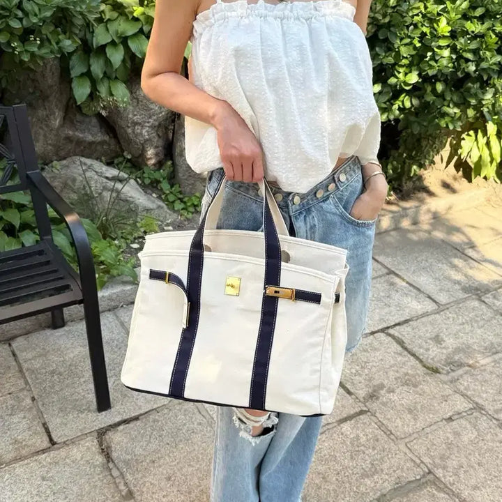 [BUNJANG] Canvas Tote Bag / 캔버스버킨백