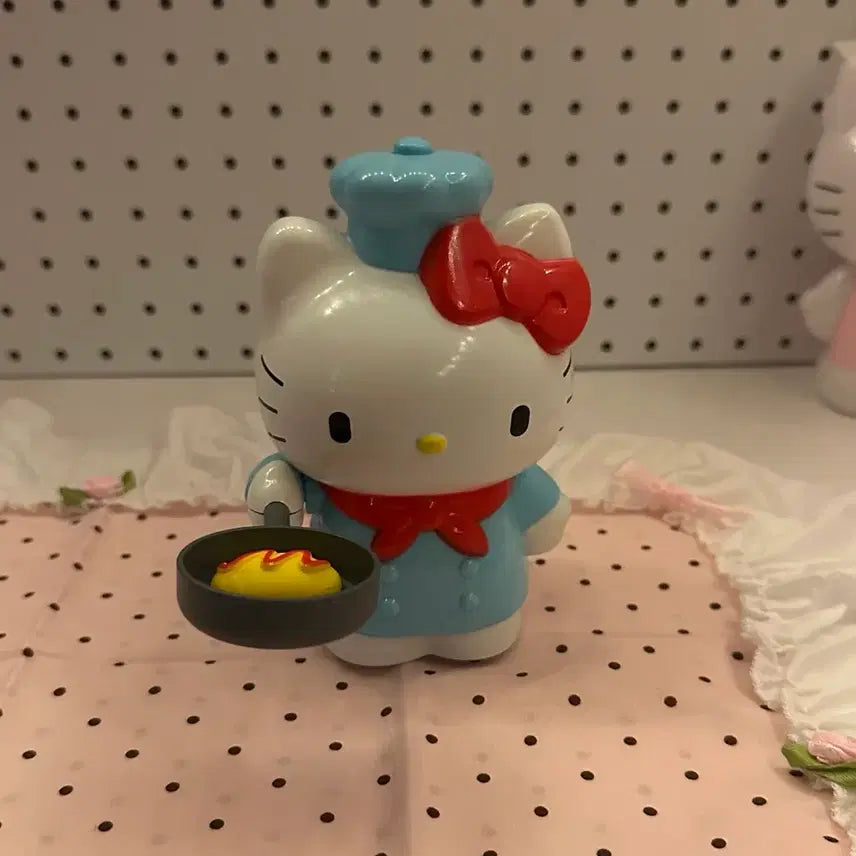 [BUNJANG] Vintage Kitty Frying Pan Chef Toy / 고전 키티 후라이팬 요리사 장난감