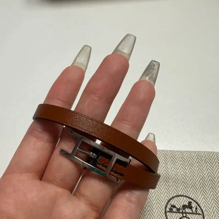 [BUNJANG] Hermès Bihappy Double Tour Bracelet Silver Buckle Leather / 에르메스 비하피 더블 투어 팔찌