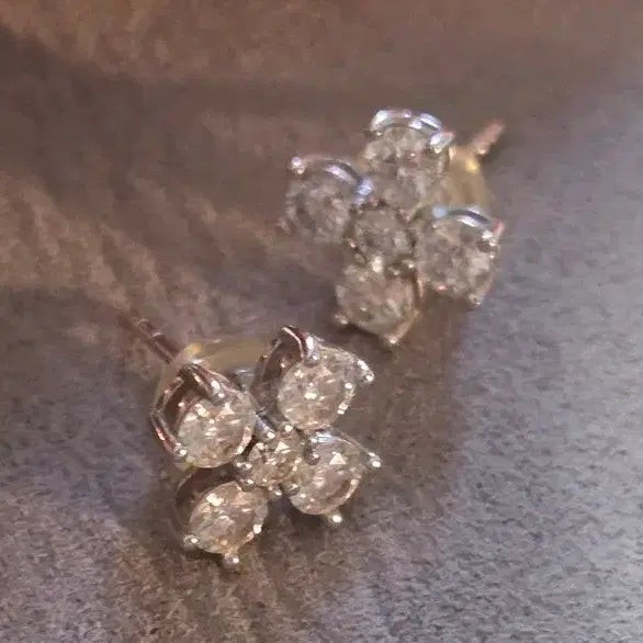 [BUNJANG] Iyerlohr Moissanite Earrings Silver / 이에르로르 모이사나이트 귀걸이 실버