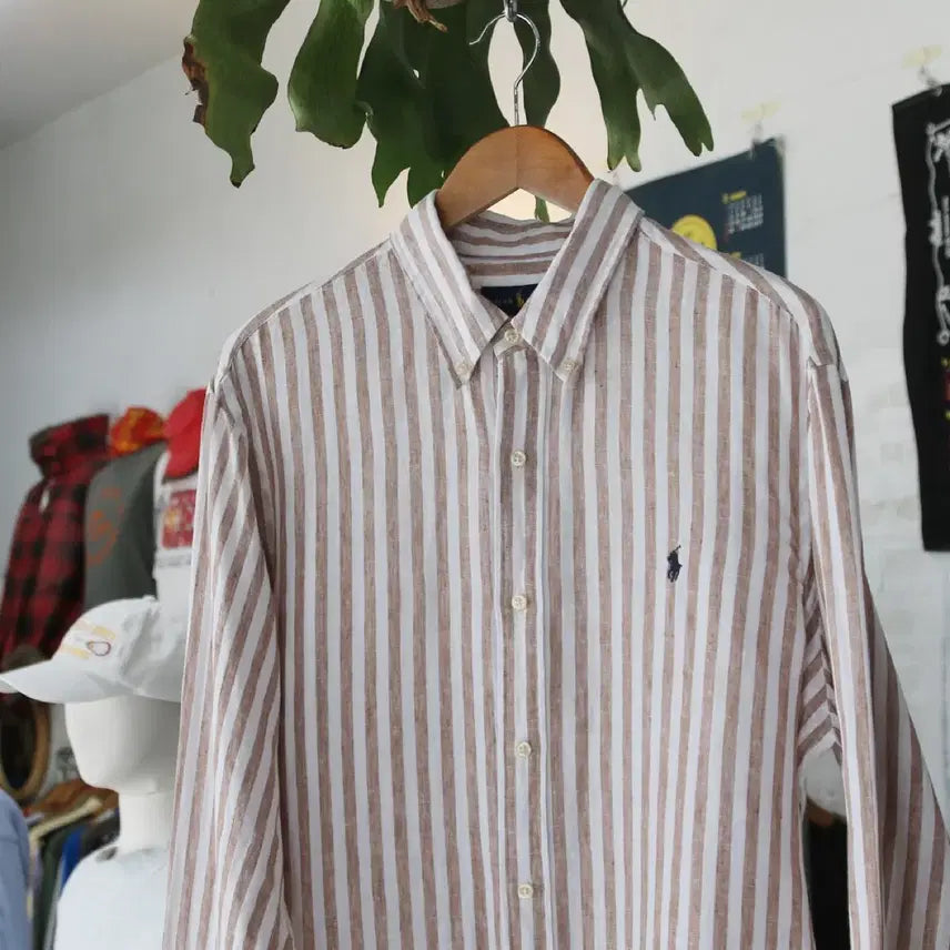 [BUNJANG] Polo Ralph Lauren Stripe Linen Shirt Men&