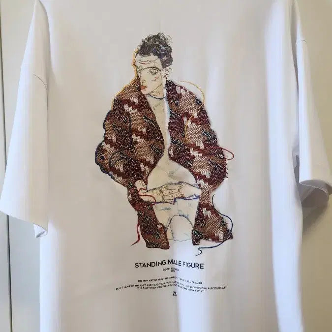 [BUNJANG] Ziozia Egon Schiele Patchwork Short Sleeve T-Shirt / 지오송지오 에곤쉴레 패치워크 반팔 티셔츠 100 실사이즈 105~110