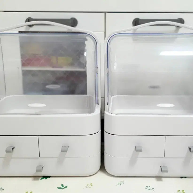[BUNJANG] Clear Cosmetic Organizer Storage Set (2 pieces) / 투명 화장품 정리함 수납함 2개 일괄