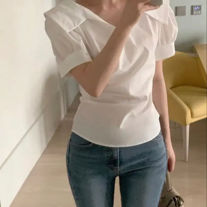 [BUNJANG] PERBIT Ivory Wrap Blouse / 퍼빗 아이보리 랩블라우스