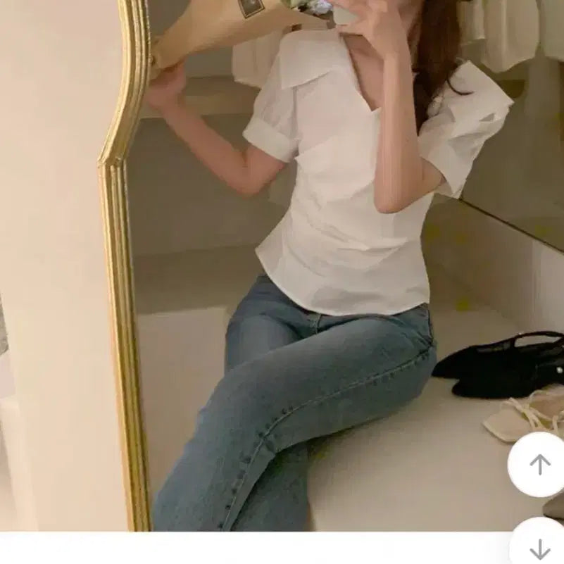 [BUNJANG] PERBIT Ivory Wrap Blouse / 퍼빗 아이보리 랩블라우스
