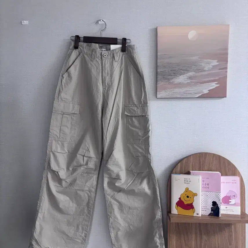 [BUNJANG] Autumn Crinkly Beige Cargo Pants / (새상품)어텀 바스락 베이지 카고바지
