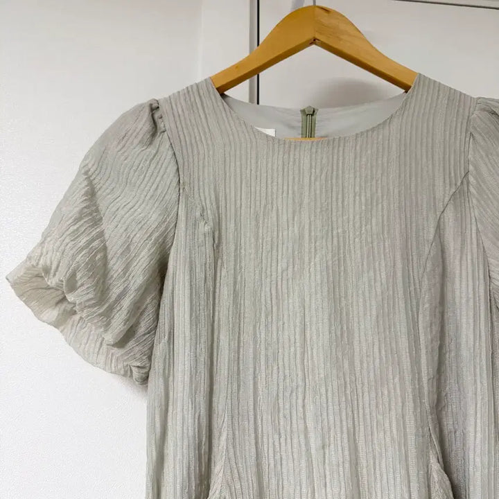 [BUNJANG] Puff Sleeve Wrinkle Long Dress / 소매퍼프 링클롱원피스 55