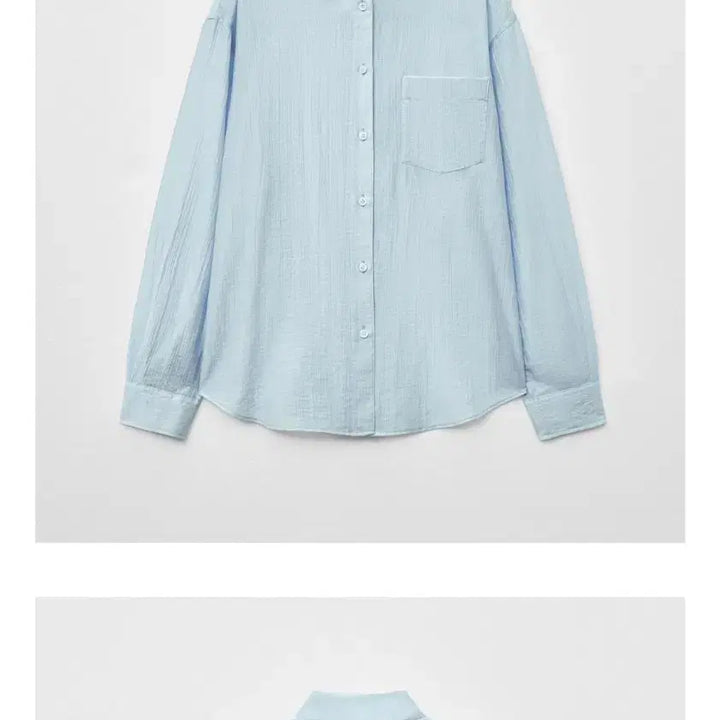 [BUNJANG] Mongdol Tencel See-through Loose Fit Shirt Sky Blue / (새상품)몽돌 텐셀 시스루 루즈핏 셔츠 스카이블루