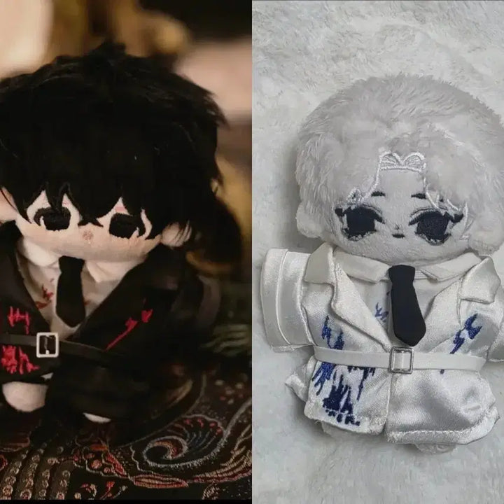 [BUNJANG] Clover Shop 10cm Unsung Plush Clothing Set (Black + White) / 클로버샵 유혈정장 블랙+화이트 일괄 10cm 무속성 솜인형옷