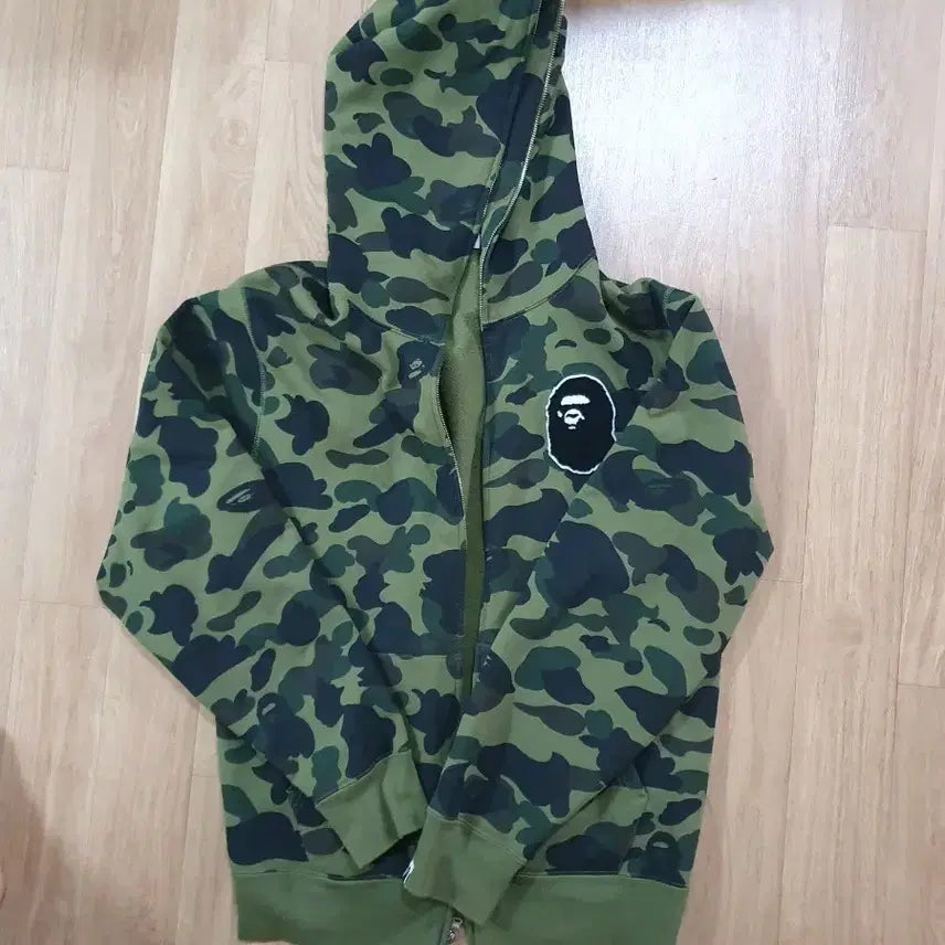 [BUNJANG] A Bathing Ape Camo Green Hoodie Zip-up XL / (XL)베이프 카모 녹계 후드집업