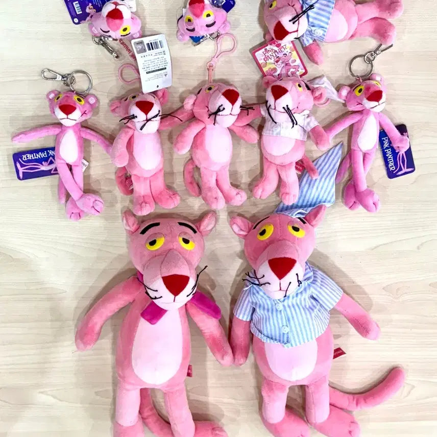 [BUNJANG] Pink Panther Medium Plush Keychain Bundle Set / pinkpanther핑크팬더판다중형인형 뽑기 열쇠가방고리 키링인형(일괄)