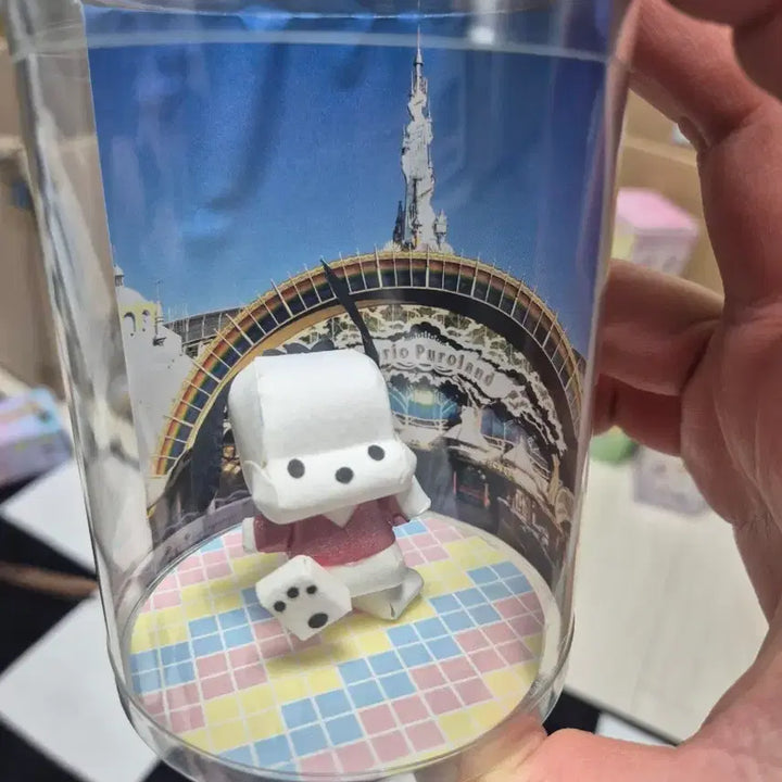 [BUNJANG] Sanrio Pochacco Paper Figure with Pouch - 1999 Puro Land / 1999년 고전 산리오 퓨로랜드 포차코 종이 피규어