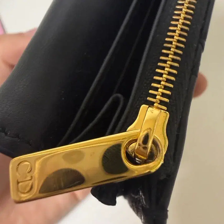 [BUNJANG] Dior Caro Glycine Supple Cannage Card Holder Black / 디올 카로 글리신 서플 까나쥬 카드지갑 블랙