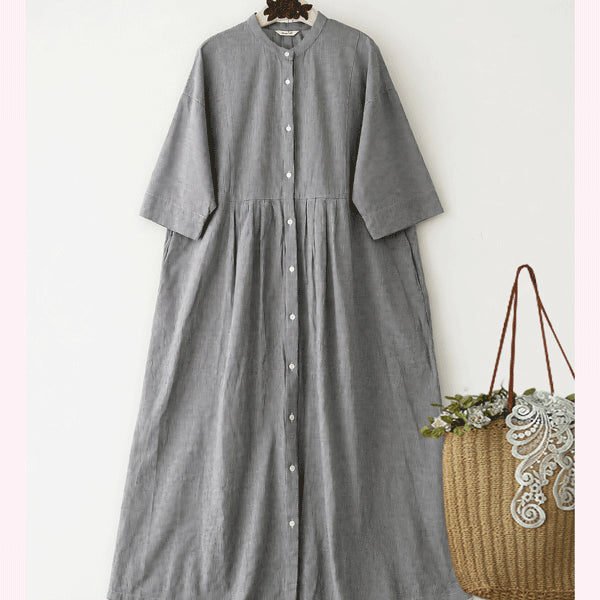 [BUNJANG] Studio CLIP Stand Neck Gingham Check 100% Cotton Dress / 면100% studio CLIP 스탠드넥 잔체크 원피스
