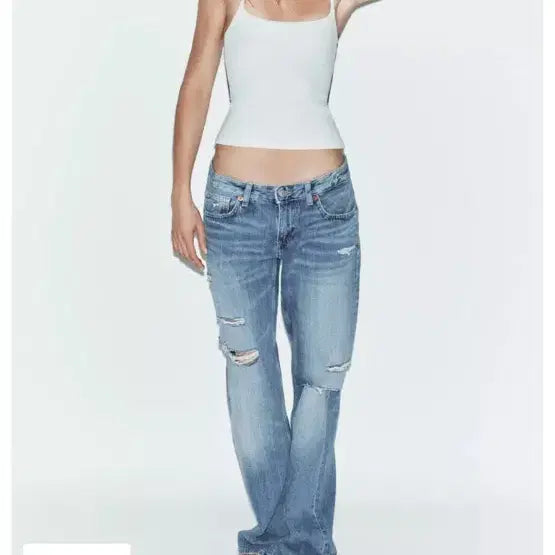 [BUNJANG] Zara TRF Low Rise Wide Leg Jeans / 자라 TRF 로우라이즈 와이드 레그 진