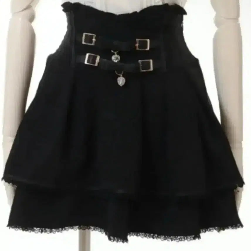 [BUNJANG] Lizlisa Jirai Kei Skirt / Lizlisa 리즈리사 2연벨 검정 지뢰계 양산형 서브컬쳐