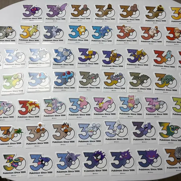 [BUNJANG] Pokemon 30th Anniversary Logo Stickers - Complete Set (Gen 1, 1-151) / 포켓몬스터 30주년 로고스티커 1세대 전종 151