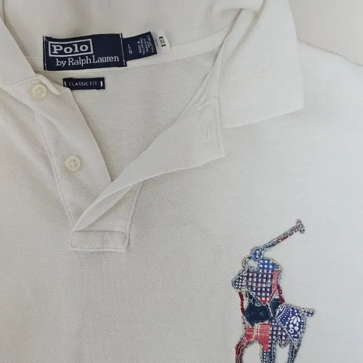 [BUNJANG] Polo Ralph Lauren Big Pony Custom Fit T-Shirt - White, Size L / 폴로 랄프로렌 빅포니 반팔 카라티 화이트 custom fit L