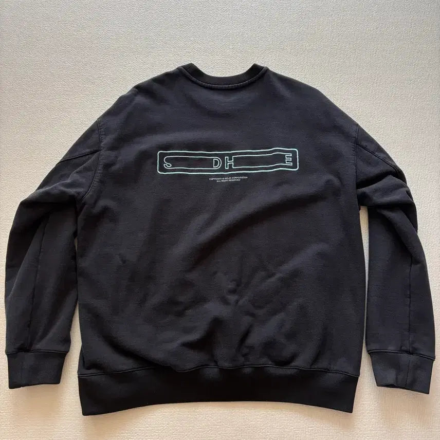 [BUNJANG] Solid Homme Sweatshirt Black Size 52 (110) / 솔리드옴므 맨투맨 (블랙, 52사이즈(110))
