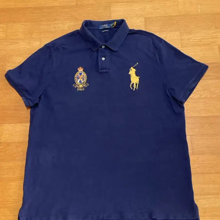 [BUNJANG] Polo Ralph Lauren Gold Big Pony Crest Rugby Shirt / 폴로 골드 빅포니 크레스트 럭비 카라티