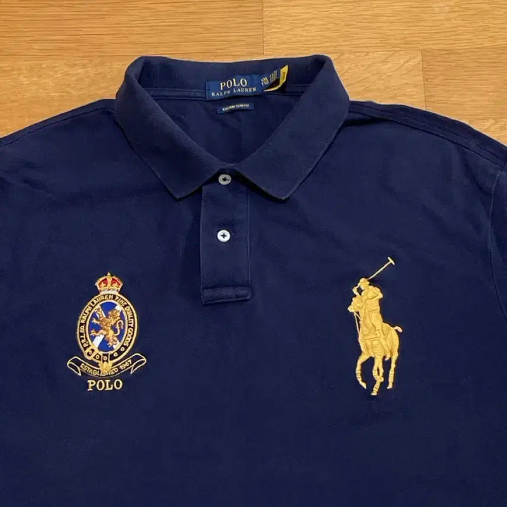 [BUNJANG] Polo Ralph Lauren Gold Big Pony Crest Rugby Shirt / 폴로 골드 빅포니 크레스트 럭비 카라티