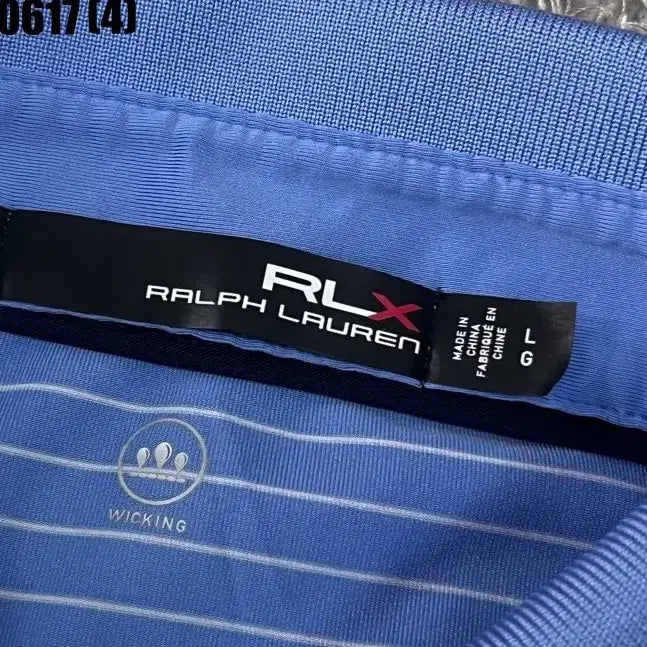 [BUNJANG] Ralph Lauren Blue Stripe Short Sleeve Polo Shirt L / 랄프로렌 블루 스트라이프 반팔 카라티 L 0617