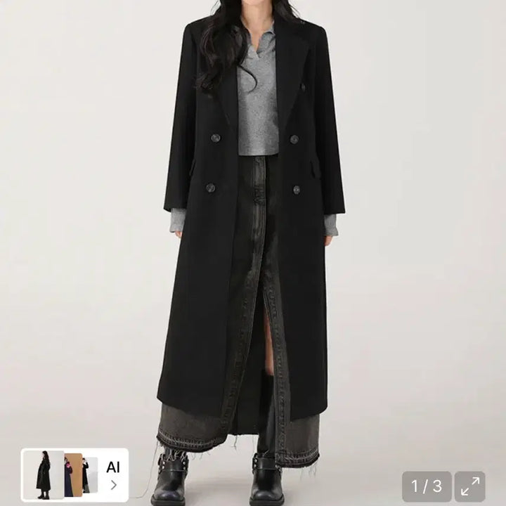 [SOLD OUT] 어반드레스 - Anna Double Long Coat BLACK 롱코트