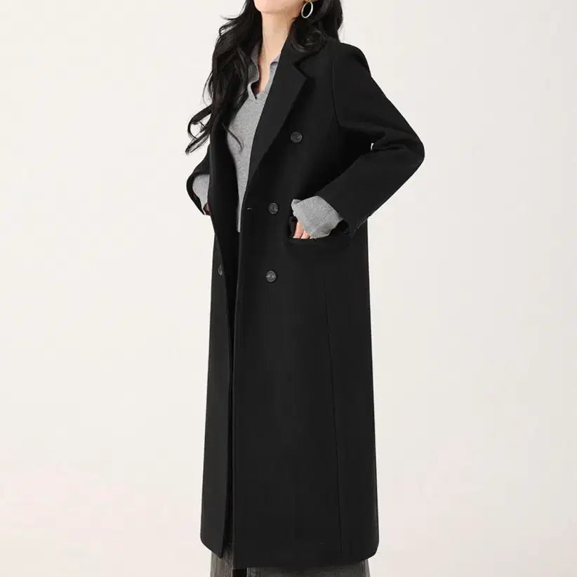 [SOLD OUT] 어반드레스 - Anna Double Long Coat BLACK 롱코트