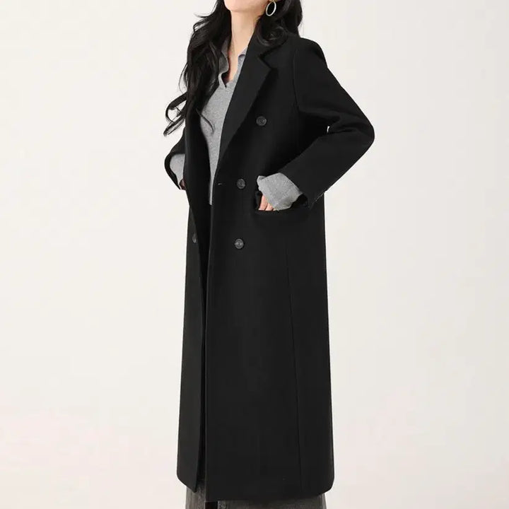 [SOLD OUT] 어반드레스 - Anna Double Long Coat BLACK 롱코트