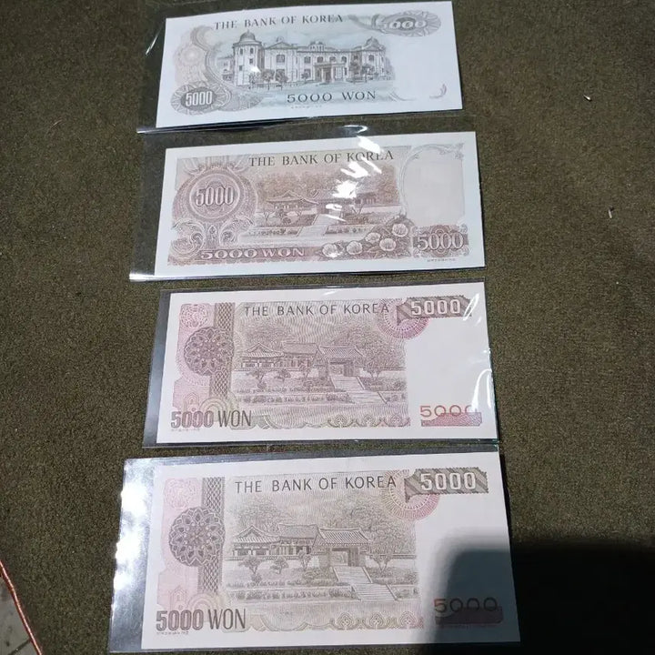 [BUNJANG] Bank of Korea 5,000 Won Banknotes (1st-4th Series) Bundle Set / 한국은행 오천원권 1/2/3/4차 일괄