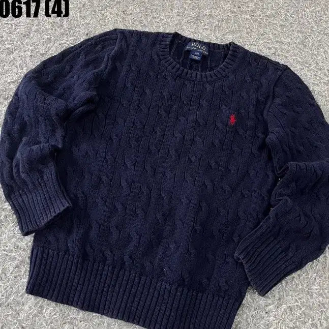 [BUNJANG] Polo Ralph Lauren Kids Navy Cable Knit Sweater Size S / 폴로 랄프로렌 키즈 네이비 케이블 니트 S 0617