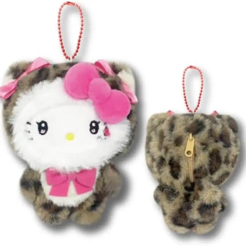 [BUNJANG] Leopard Print Kitty Mascot Pouch Keyring / 호피 키티 마스코트 파우치 키링