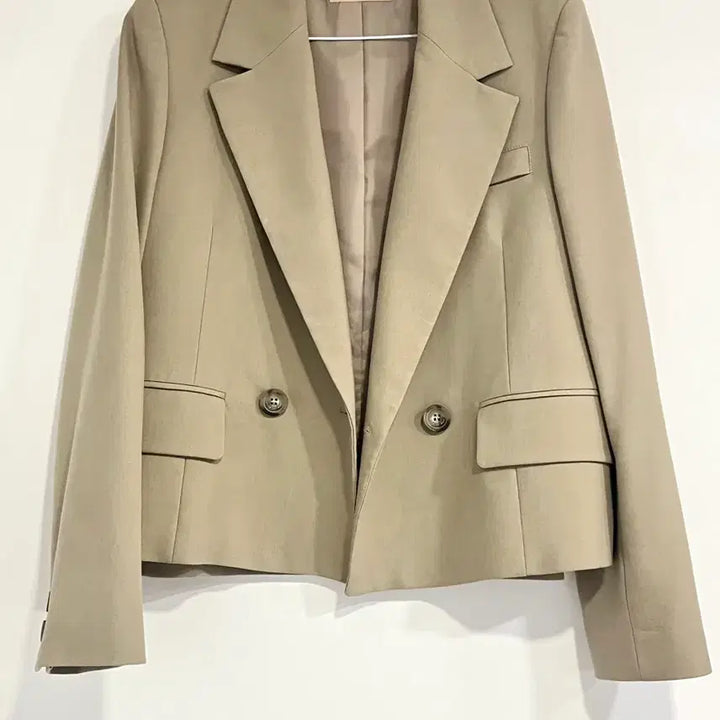 [BUNJANG] CC Collect Crop Double Jacket Light Khaki / 씨씨콜렉트 크롭 더블 자켓 라이트카키 55 (미착용)
