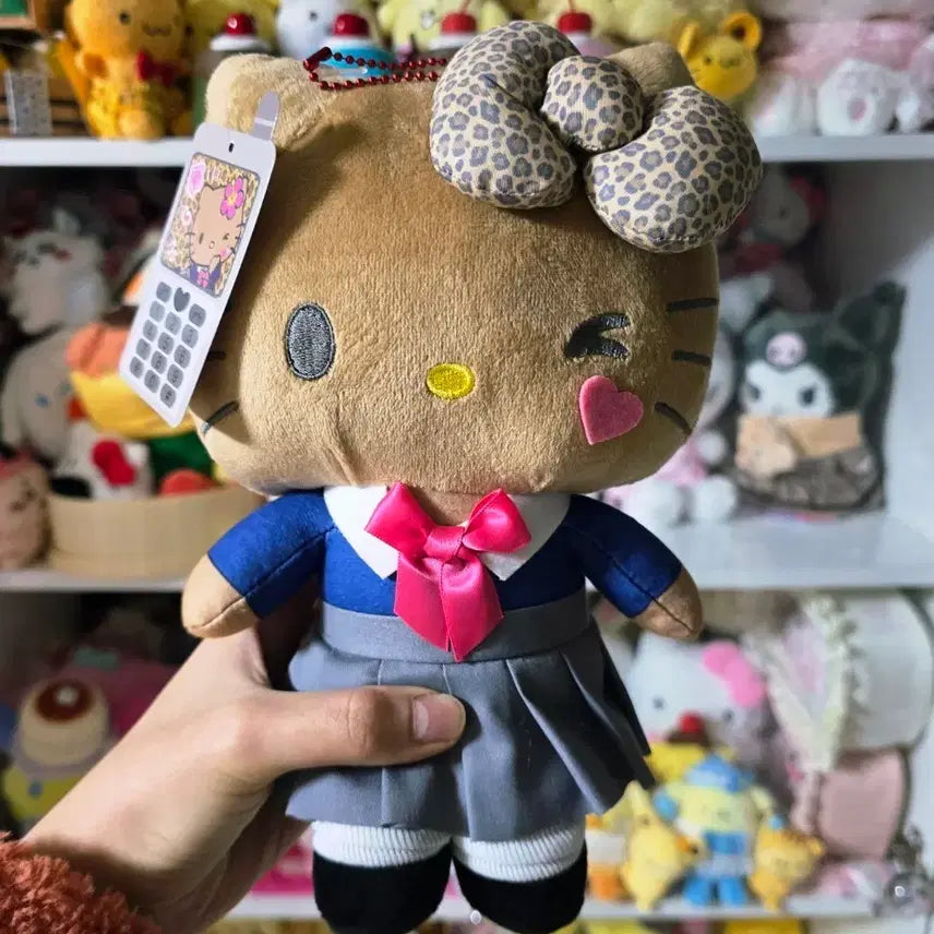 [BUNJANG] Sanrio Tanning Kitty School Uniform Plush Doll / 일본 정품 택O 산리오 코갸루 태닝키티 교복 누이 인형