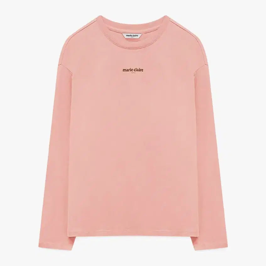 [BUNJANG] Marie Claire Classic Logo Long Sleeve T-Shirt Pink / 마리끌레르 클래식로고 긴팔 티셔츠 핑크