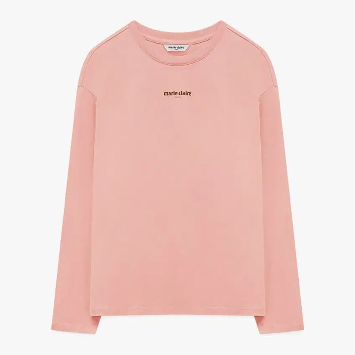[BUNJANG] Marie Claire Classic Logo Long Sleeve T-Shirt Pink / 마리끌레르 클래식로고 긴팔 티셔츠 핑크