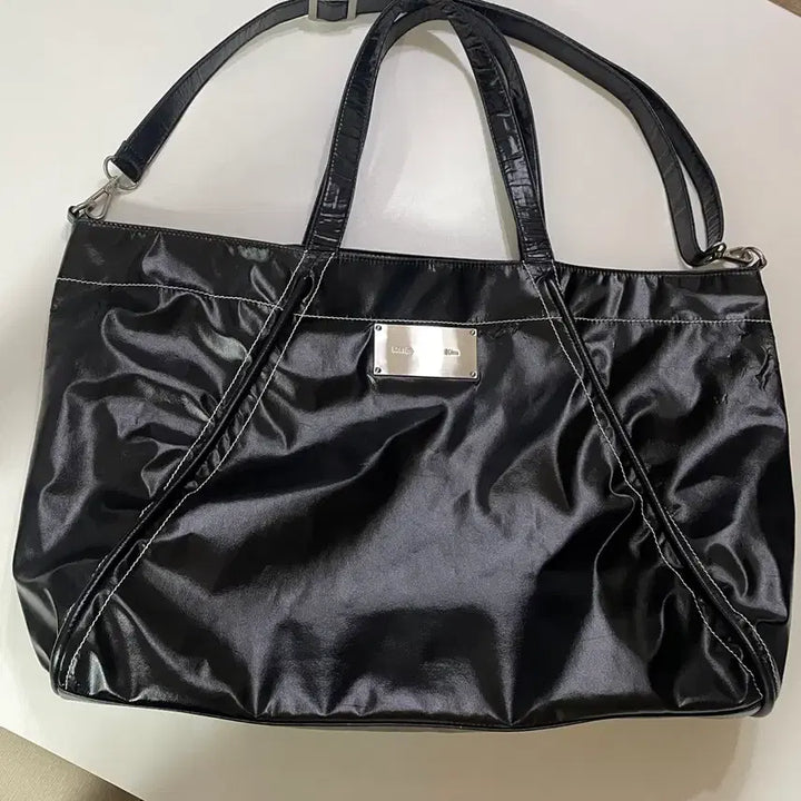 [BUNJANG] Matinkim Big Coating Tote Bag Black / 마뗑킴 빅 코팅 토트백 블랙 보부상 가방