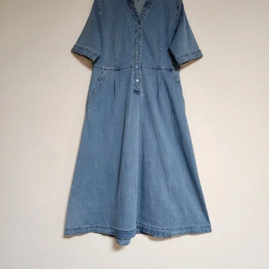 [BUNJANG] United Colors of Benetton 2022 Hazy Denim Long Dress / 베네통2022헤지데님 롱원피스66반~마른77스판