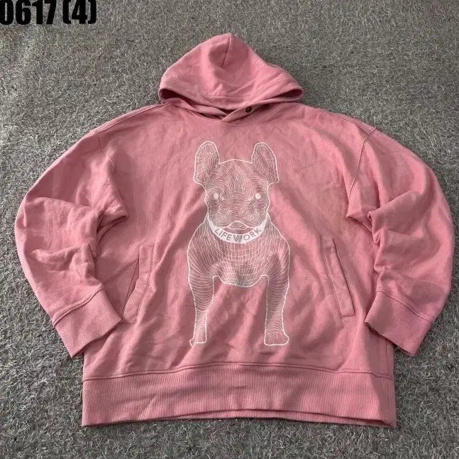 [BUNJANG] Life Work Dog Printing Hoodie S / 라이프워크 강아지 프린팅 후드티 S 0617