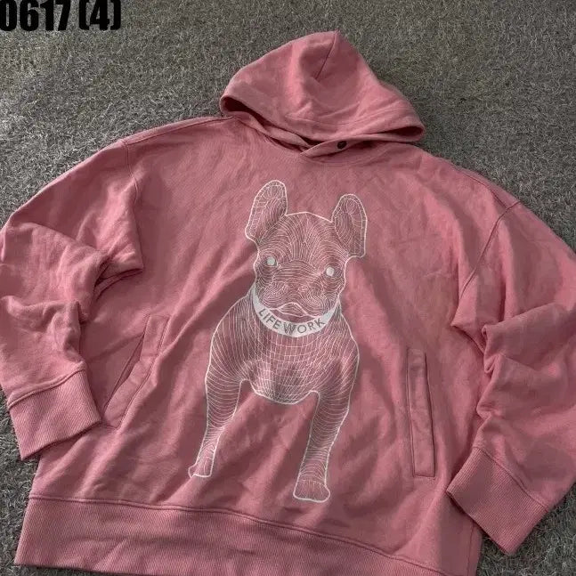 [BUNJANG] Life Work Dog Printing Hoodie S / 라이프워크 강아지 프린팅 후드티 S 0617