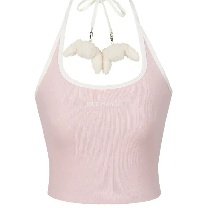 [BUNJANG] 13DE MARZO Rabbit Charm Cropped Camisole Baby Pink / 13DE MARZO 래빗참 캐미솔
