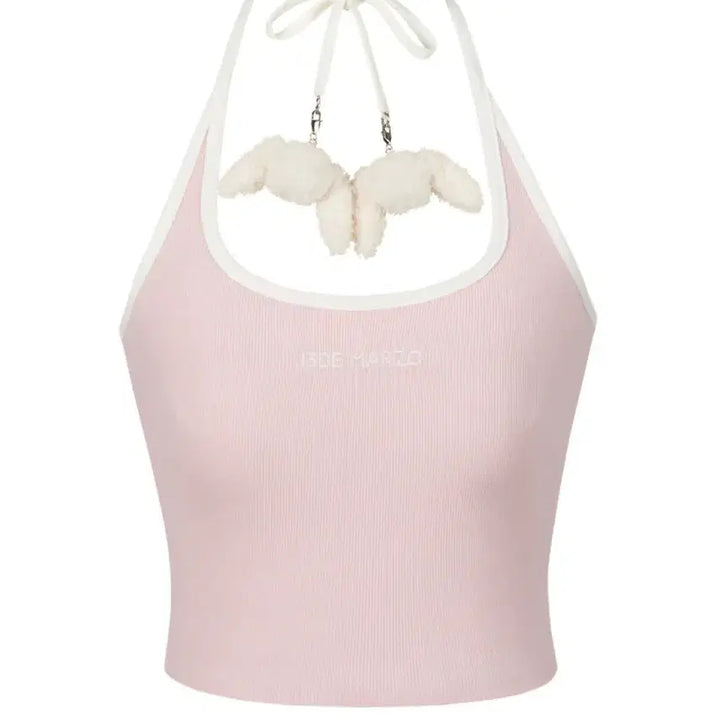 [BUNJANG] 13DE MARZO Rabbit Charm Cropped Camisole Baby Pink / 13DE MARZO 래빗참 캐미솔