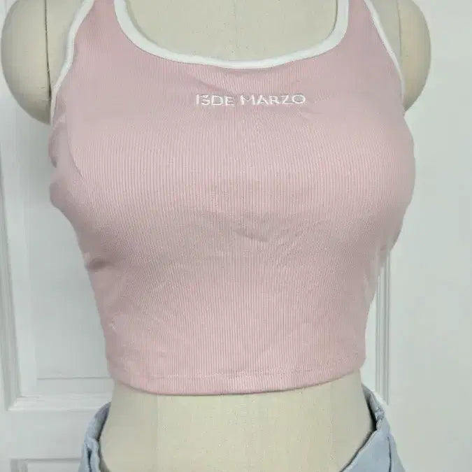 [BUNJANG] 13DE MARZO Rabbit Charm Cropped Camisole Baby Pink / 13DE MARZO 래빗참 캐미솔