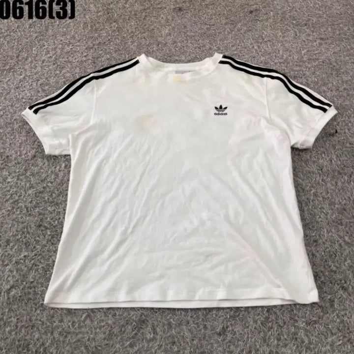[BUNJANG] Adidas Three Stripes T-Shirt White L / 아디다스 삼선 반팔 티셔츠 화이트l 0616