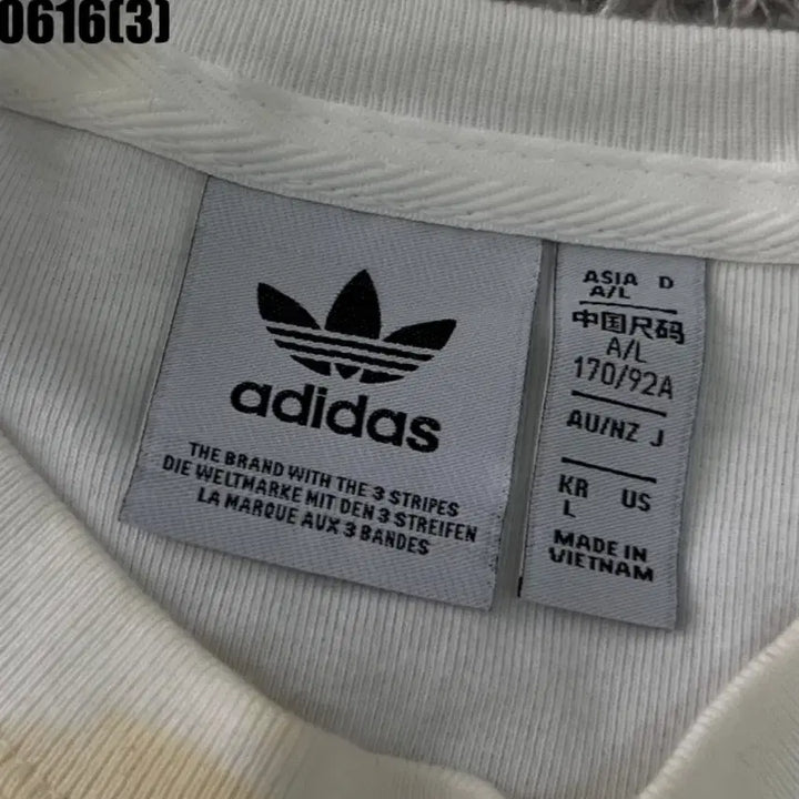 [BUNJANG] Adidas Three Stripes T-Shirt White L / 아디다스 삼선 반팔 티셔츠 화이트l 0616