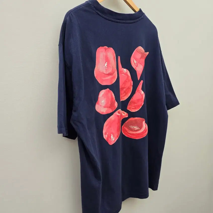 [BUNJANG] Kangol 25 Spring/Summer Oversized Short-Sleeve T-Shirt Navy / [LA/100] 캉골 25년식 백프린팅 오버핏 반팔 티셔츠 네이비