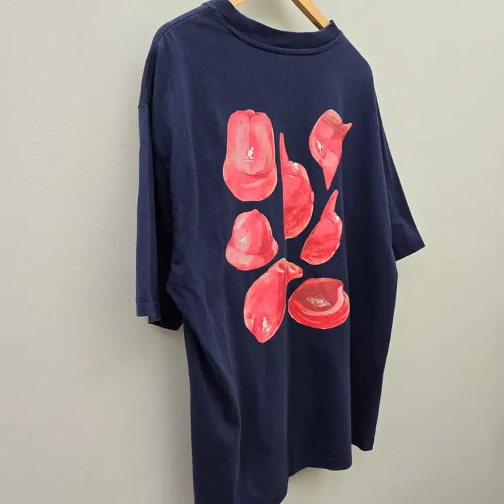 [BUNJANG] Kangol 25 Spring/Summer Oversized Short-Sleeve T-Shirt Navy / [LA/100] 캉골 25년식 백프린팅 오버핏 반팔 티셔츠 네이비